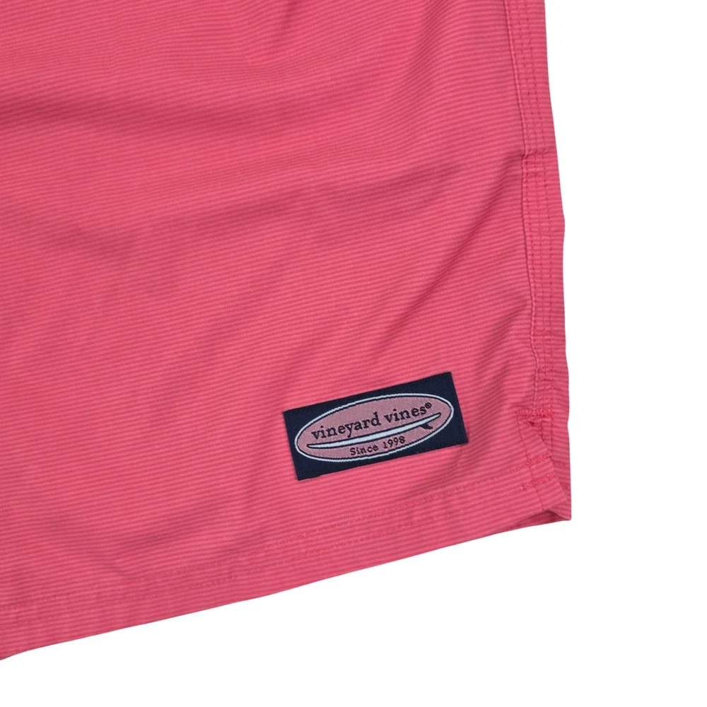 Vineyard Vines Chappy Swim Trunks Mens XL Pink Stretch Board Shorts Preppy Logo